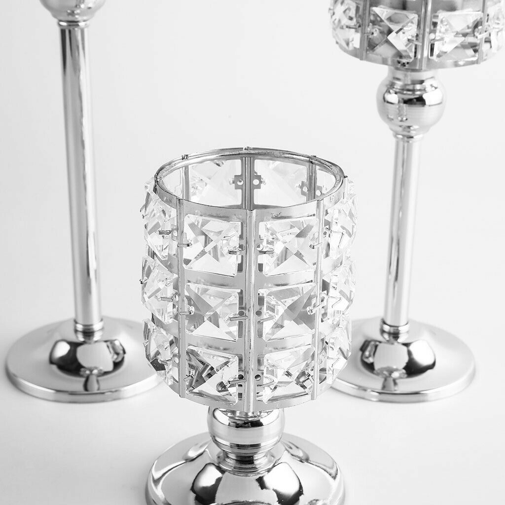 Crystal Candle Holder Candelabra Party Centerpiece Candlestick Home Decor S