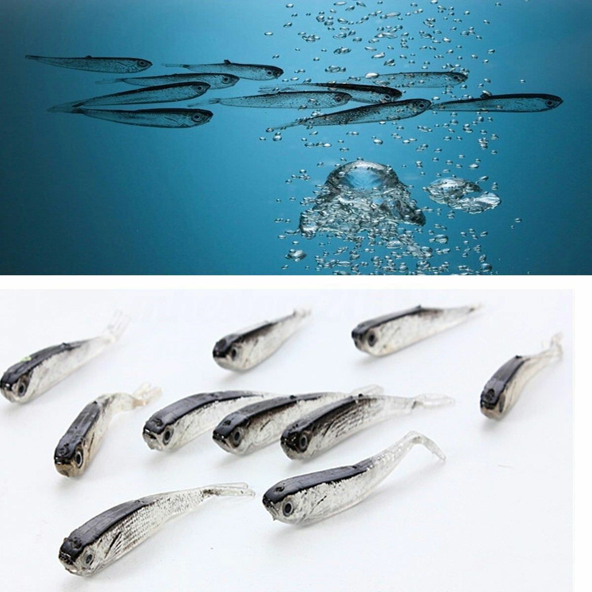 Lot 10 Soft Silicone Fishing Lures Bass CrankBait Crank Bait Tackle 7.5cm/2.4g-