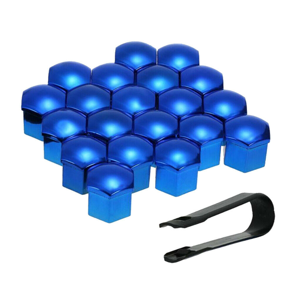 40pcs 17mm Deep Wheel Lug Nut Bolt Cover Tyre Screw Protector Decor Blue Red