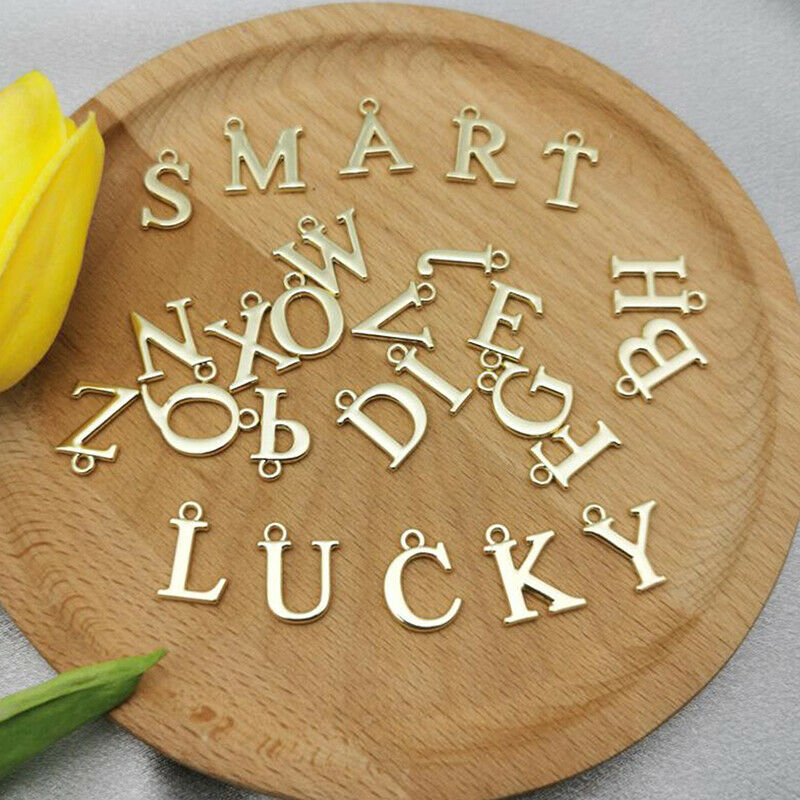 26Pcs A-Z English Letters Alphabet Pendant Initial Charm Necklace Jewelry.l8