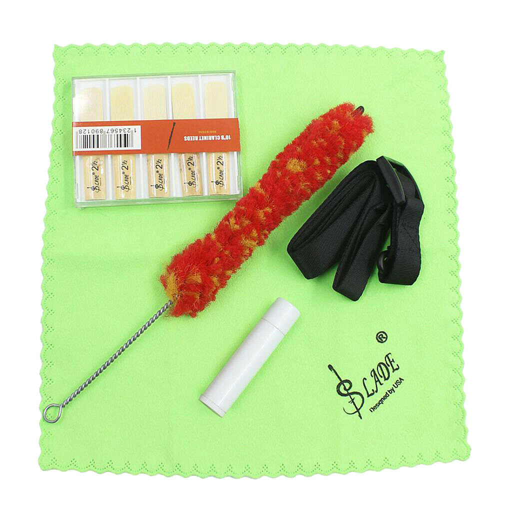 5 in 1 Clarinet Accessories Kit Brush Cleaning Cloth Cork Grease Bamboo Reed