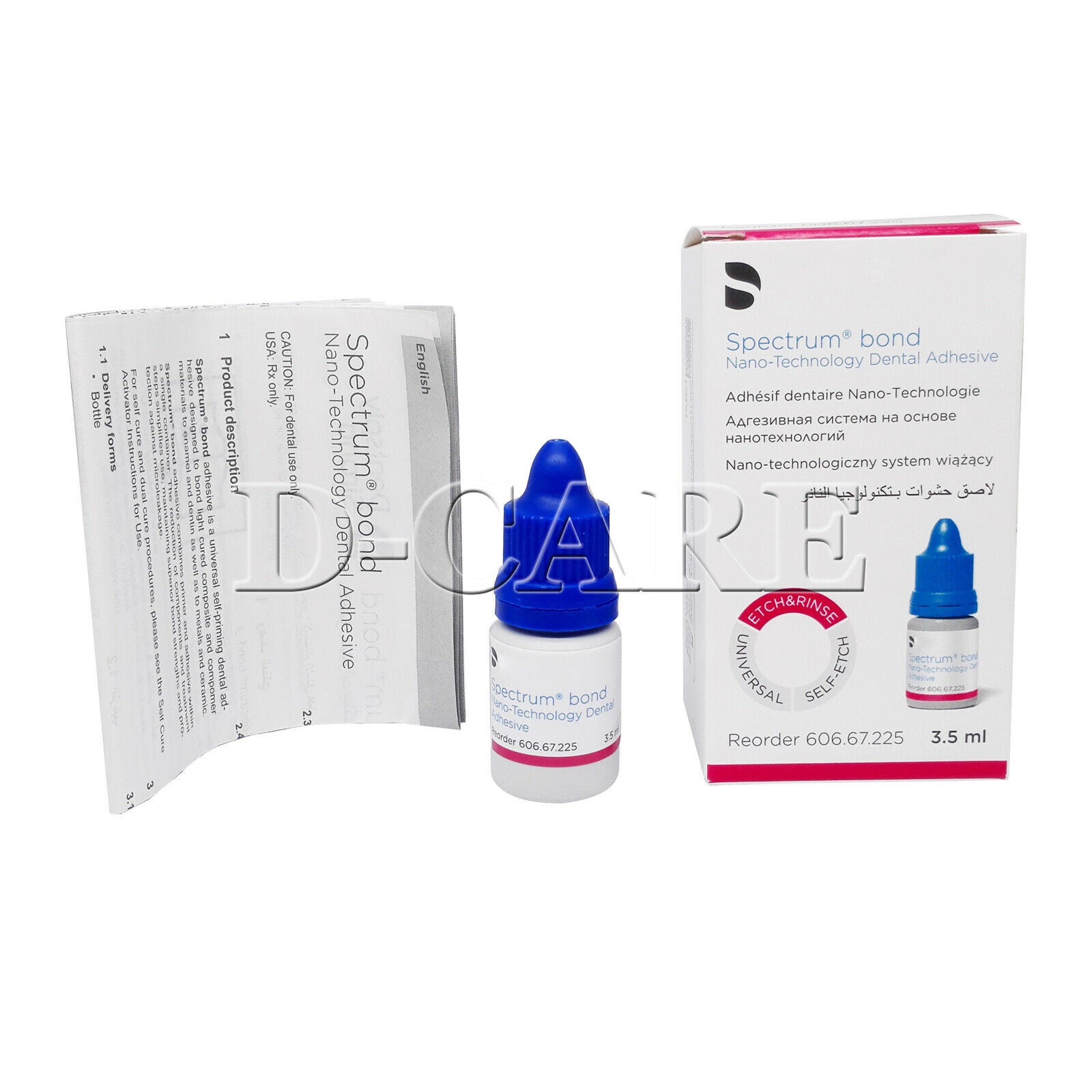 Spectrum Bond Prime & Bond Nano-Technology Dental Adhesive Light Cured 3.5ml DC