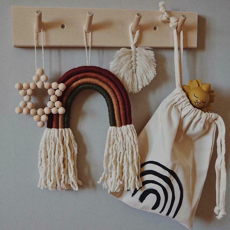 Wooden Beads Ornaments Kids Room Decoration Wall Hanging Baby Tents Decorative