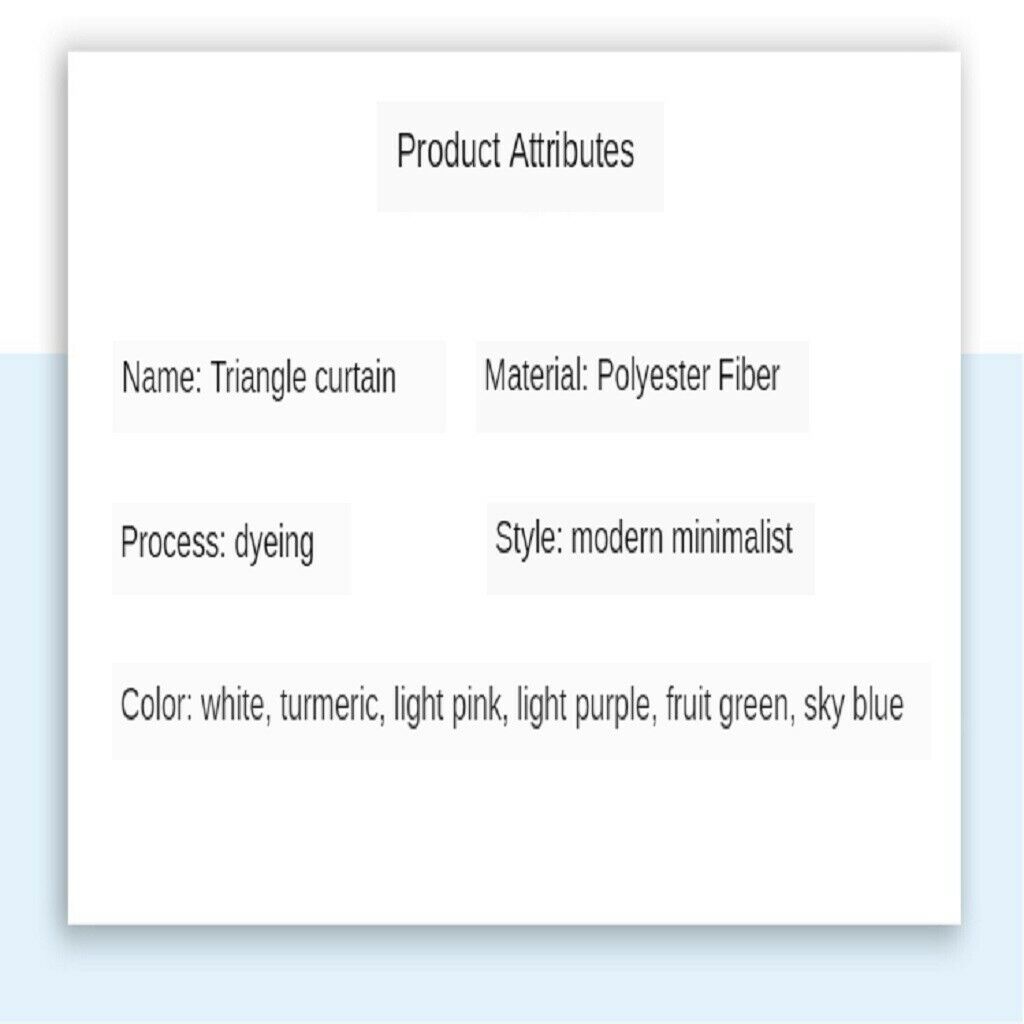 Pure Color Curtain Triangle Curtain Window Bedroom Curtain White
