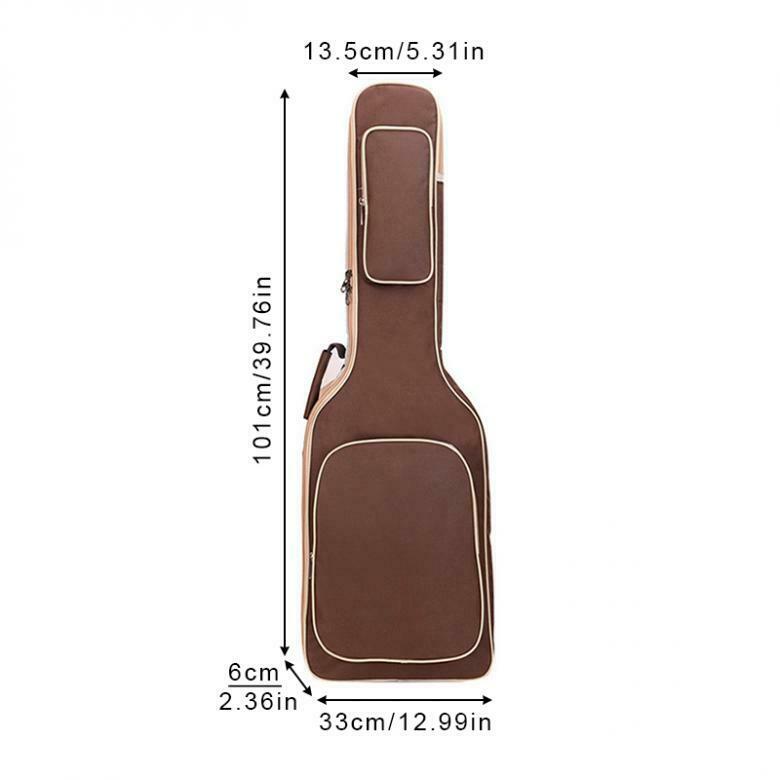 101 x 33 x 6cm Oxford Fabric Electric Guitar Case Coffee Waterproof