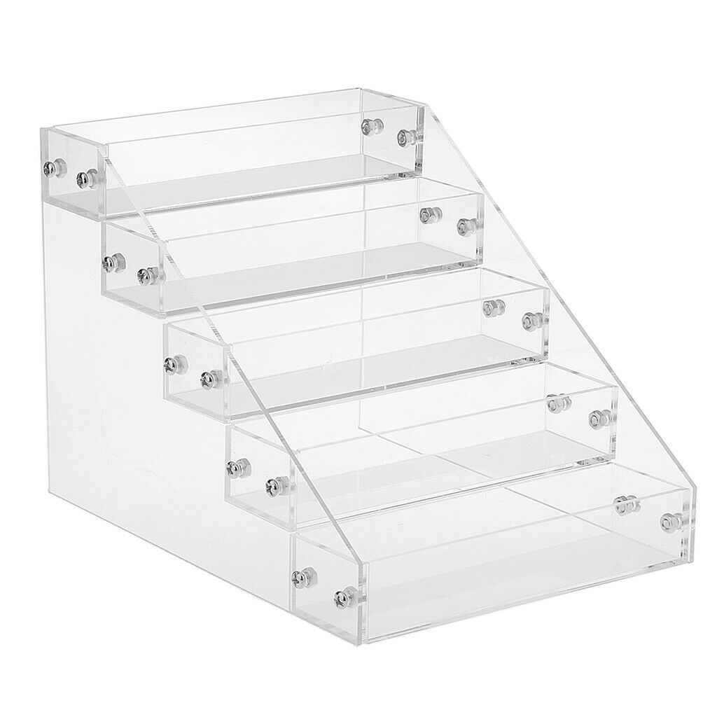 5 Tier Acrylic Nail Polish Cosmetic Varnish Display Stand Rack Hold 25Bottle