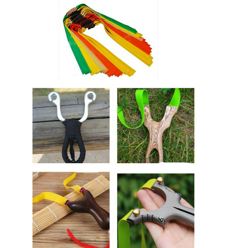 Set of 10 Slingshot Flat Bands Catapult Elastic Band wear resistant 0.75mm