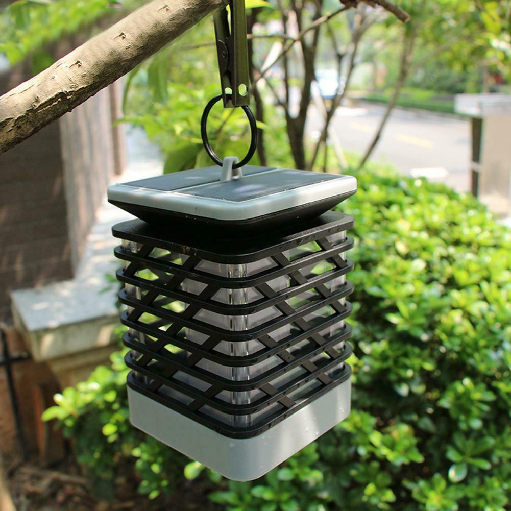 Waterproof LED Solar Lamp Flickering Smokeless Flameless Candle Flame Lamp A#S