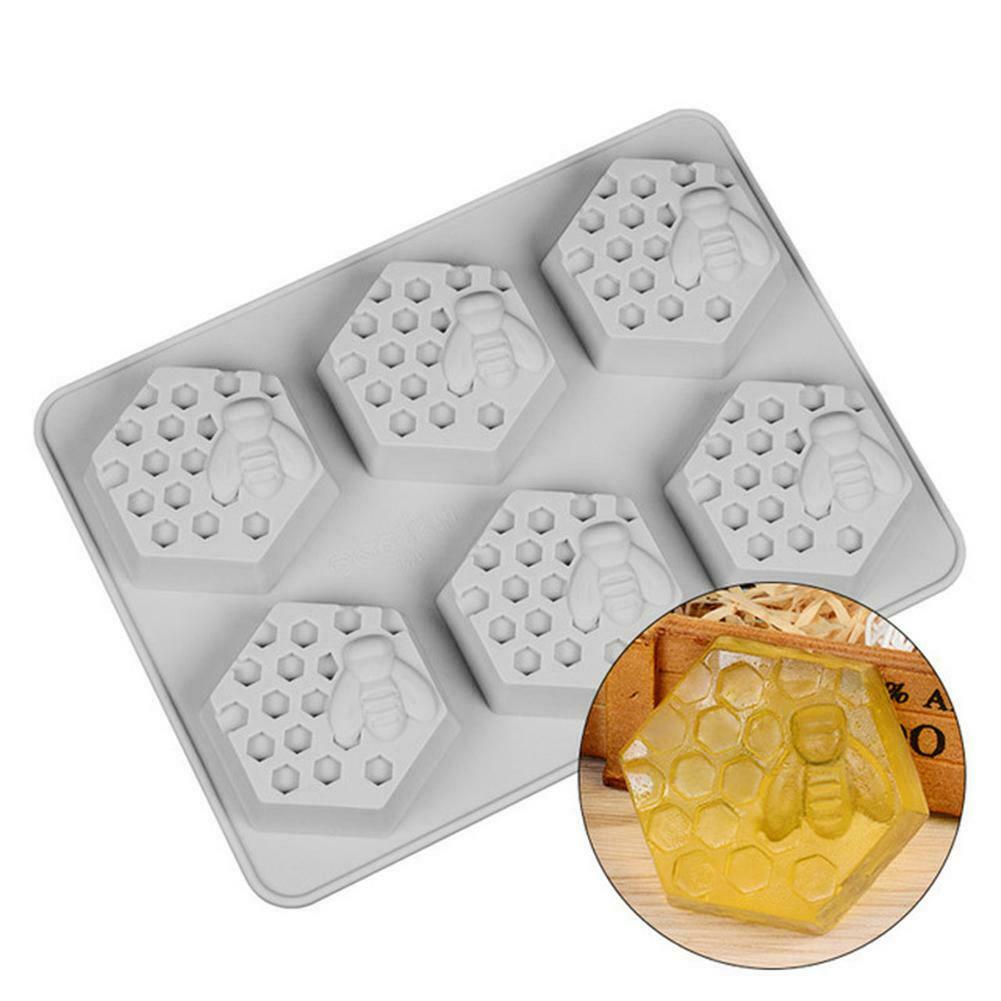 Silicone Bee Soap Mold DIY Handmade Chocolate Cake Maker Craft Kitchen Tool @