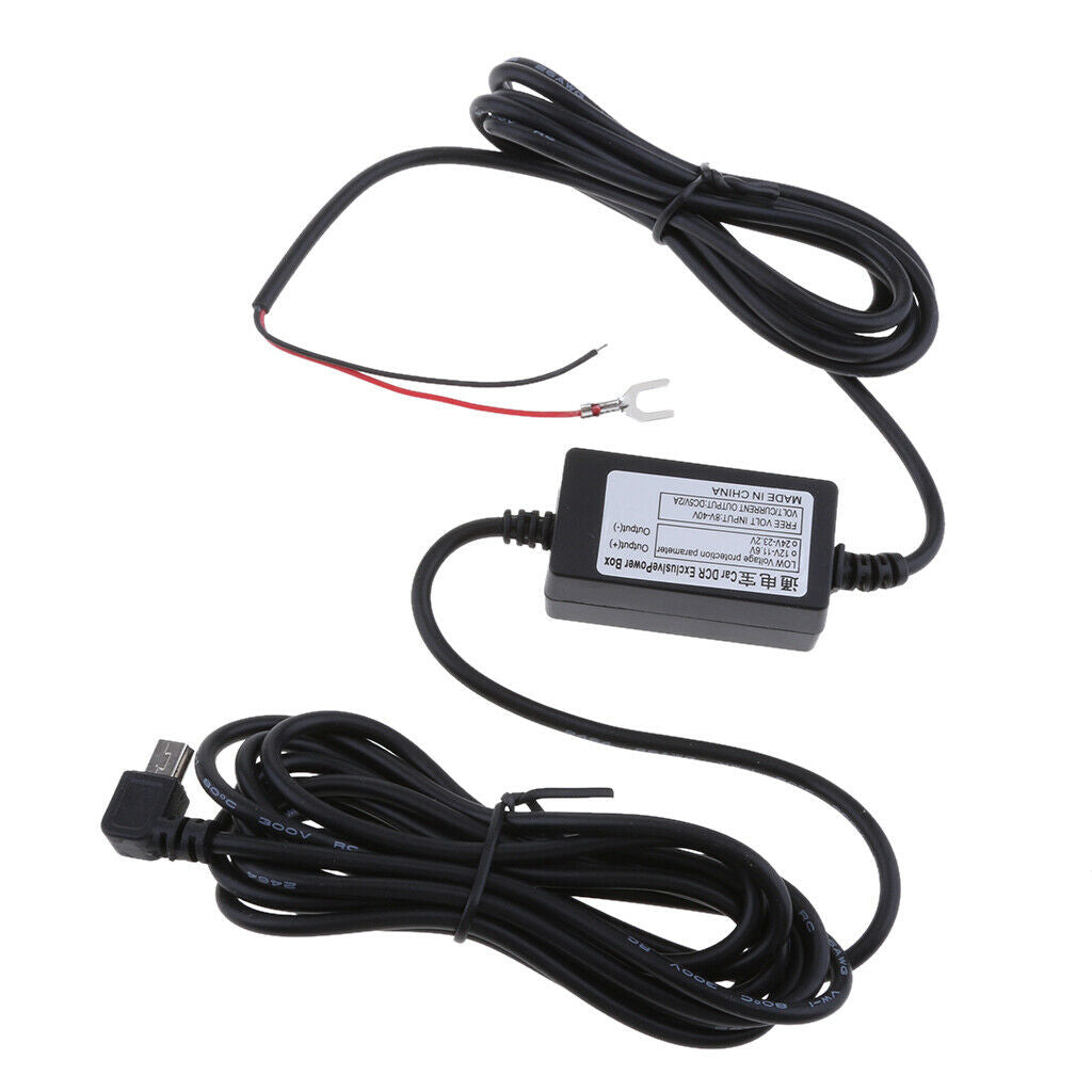 8/36V to 5V3A Car   Cam Hardwire Kits Left Bend Mini USB Head Cable 3.5M