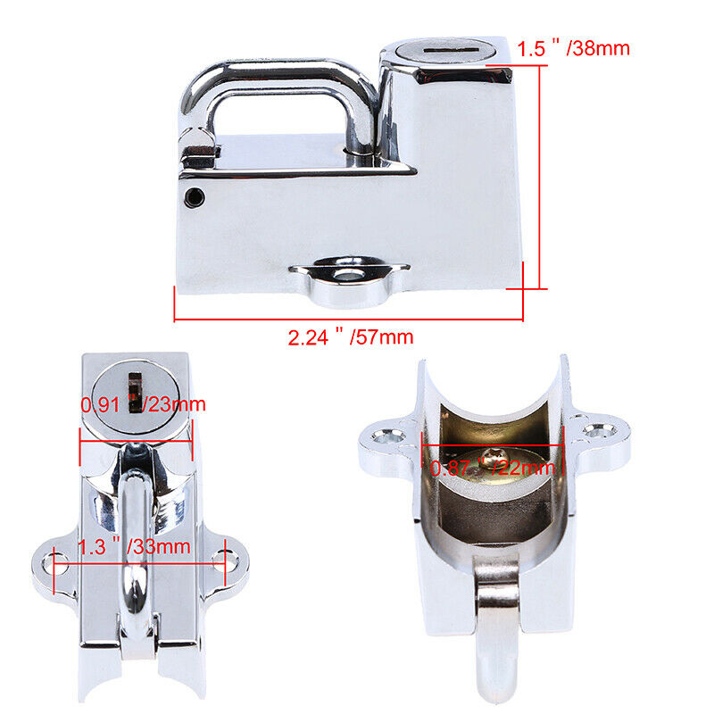 Handlebar Helmet Lock Motorcycle Aluminum For 22mm  Engine Crankcase Crash Bar