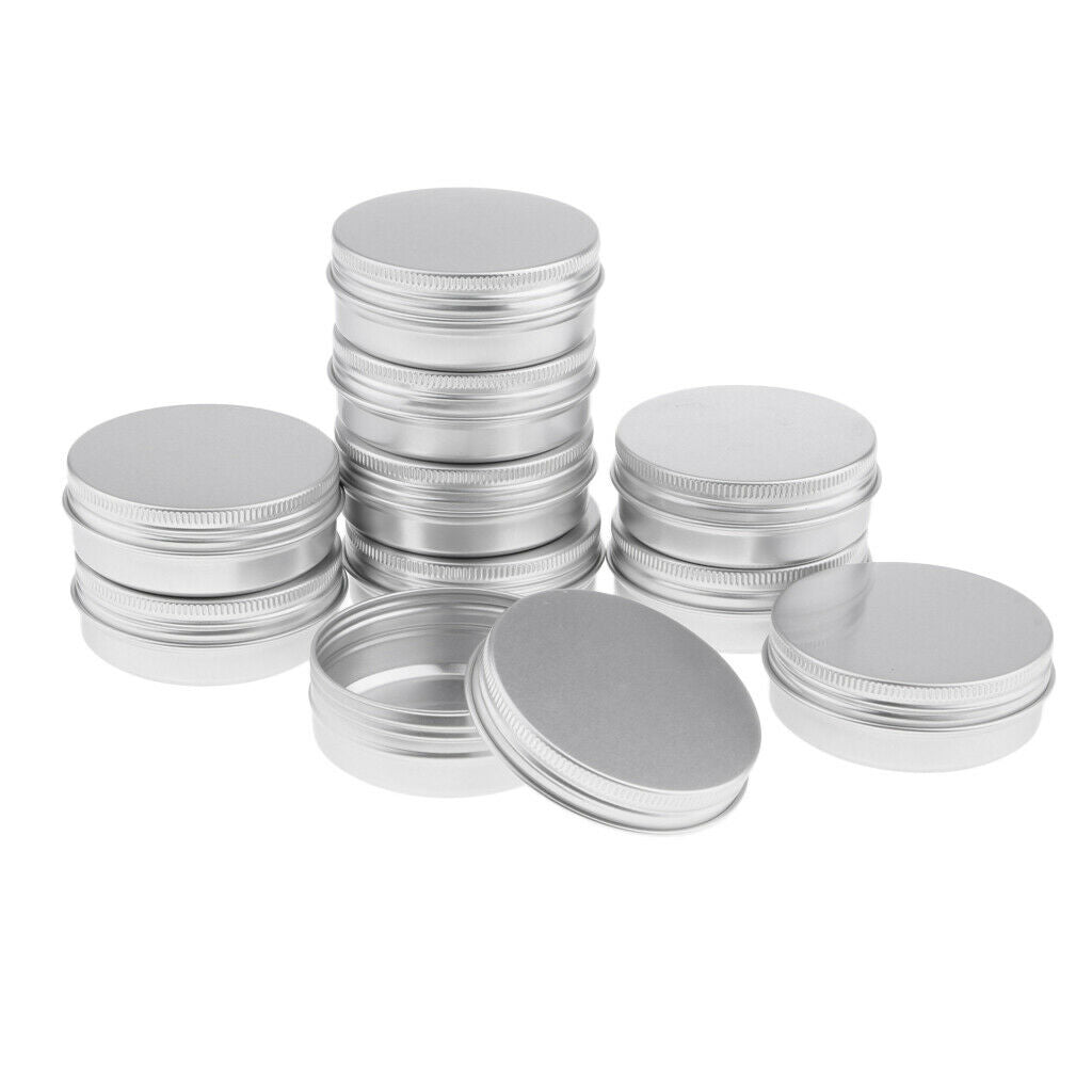 32x Screw Round Tin 60ml for Lip Balm Crafts Cosmetics Candles Storage Kits
