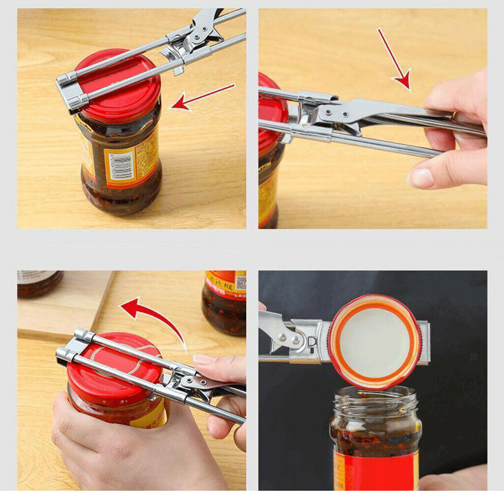 2pcs Manual Jar Opener Bottle Gripper Stainless Steel Jar Lid Opener Tool