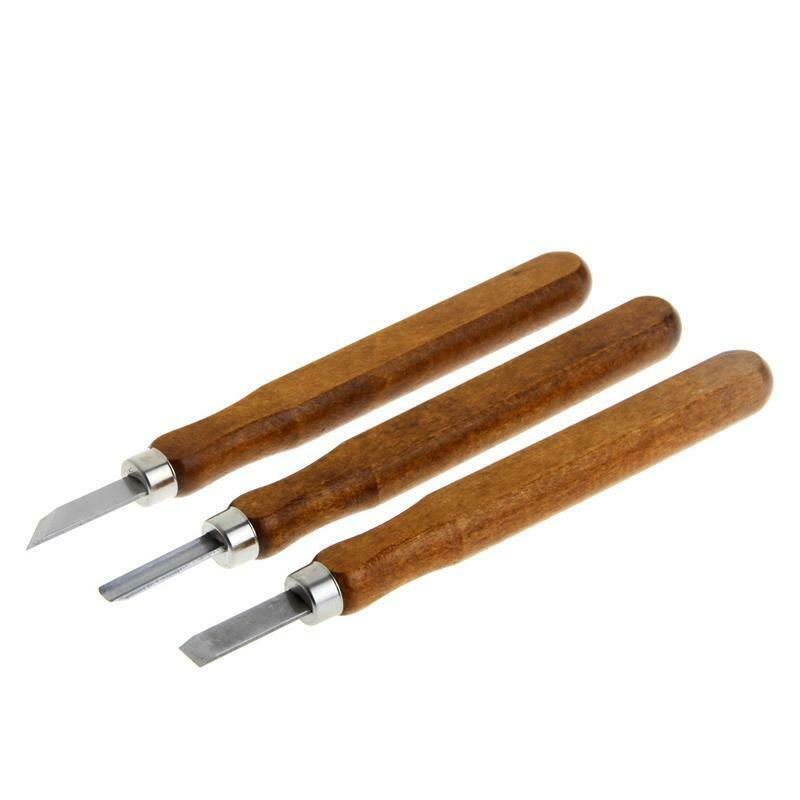 3 Pcs Wood Sculpture Tool Set Mini Chisel Steel Blades Asstorted Wooden handle