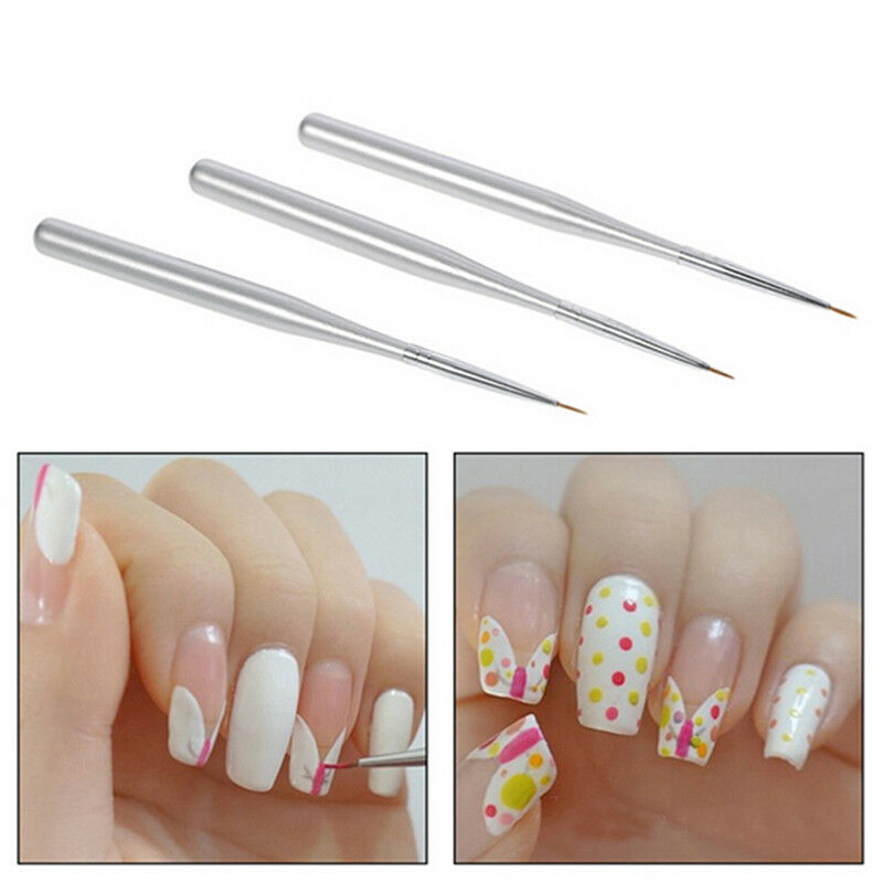 3x uv gel liner brush set painting acrylic pen gourd handle nail art tools  z Tt