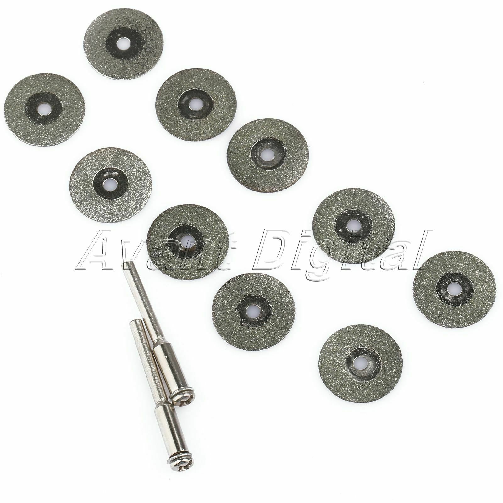 10X 18mm Rotary Diamond Coated Cutting Off Disc Blade Wheel + 2 Mandrel Arbor