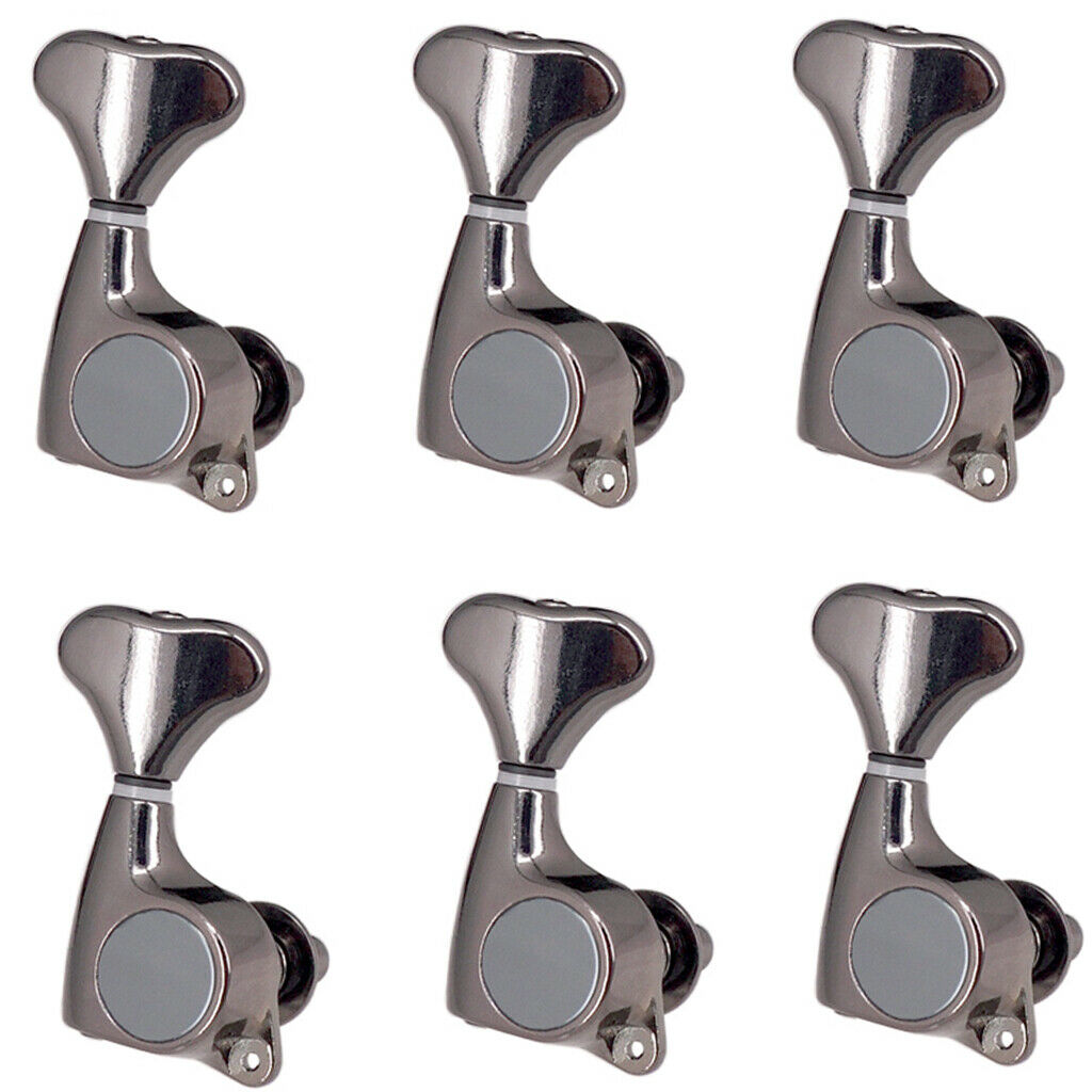 1:21 Fishtail Handle Sealed-gear Guitar Tuning Pegs for Guitar 6R Gray