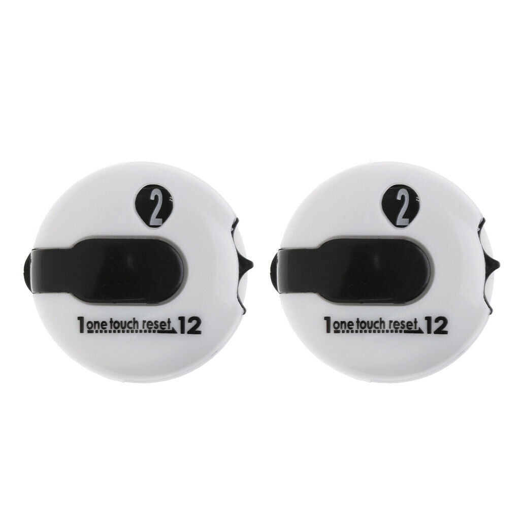 2Pcs Score Counters (White), Portable Golf Stroke Counter Clicker Keeper with