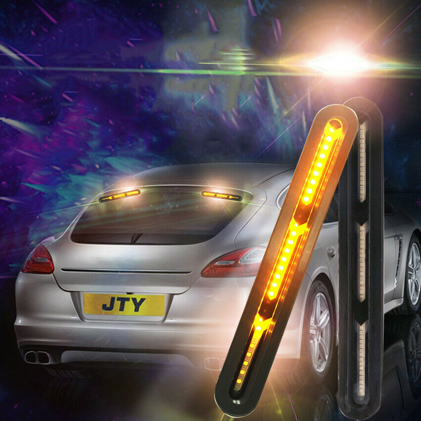 2x 12-24V Car Truck DRL LED Light Bar Brake Flowing Turn Signal Stop Tail