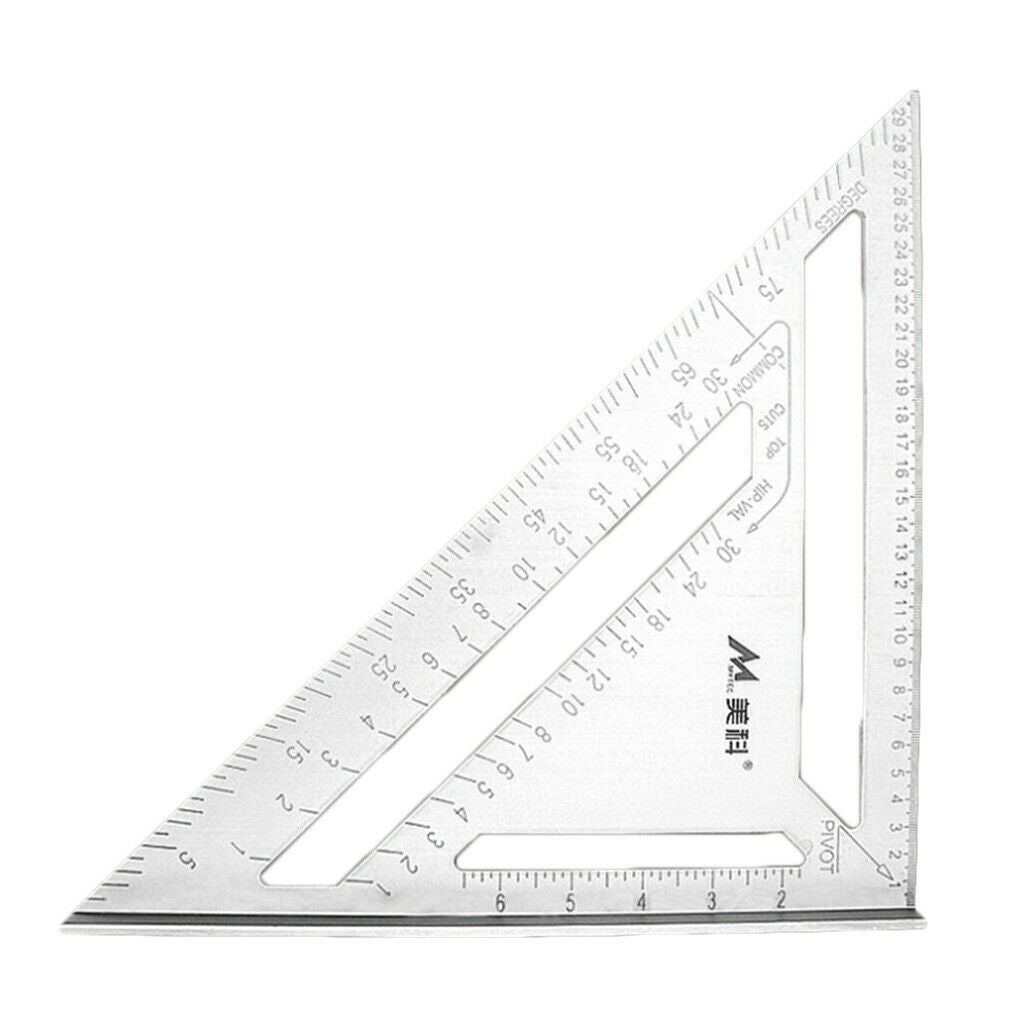 Metric 30cm Aluminum Carpenter Triangle Square Ruler Angle Measuring Durable