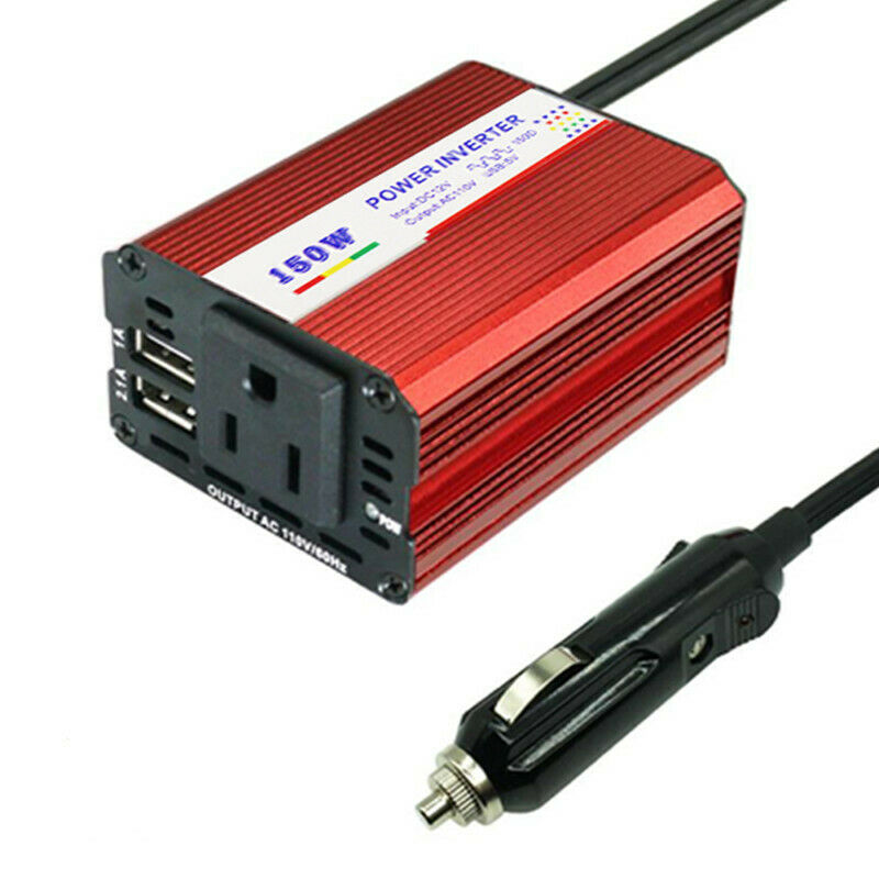 150W Car Power Inverter DC 12V - 110V AC Car Converter 3.1A Dual USB Car Adapter