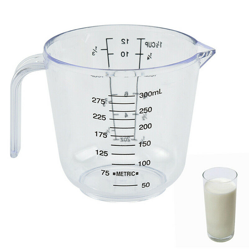 300ml Plastic Measuring Cup Clear Scale Show Transparent Mug Pour SpoutM Rf
