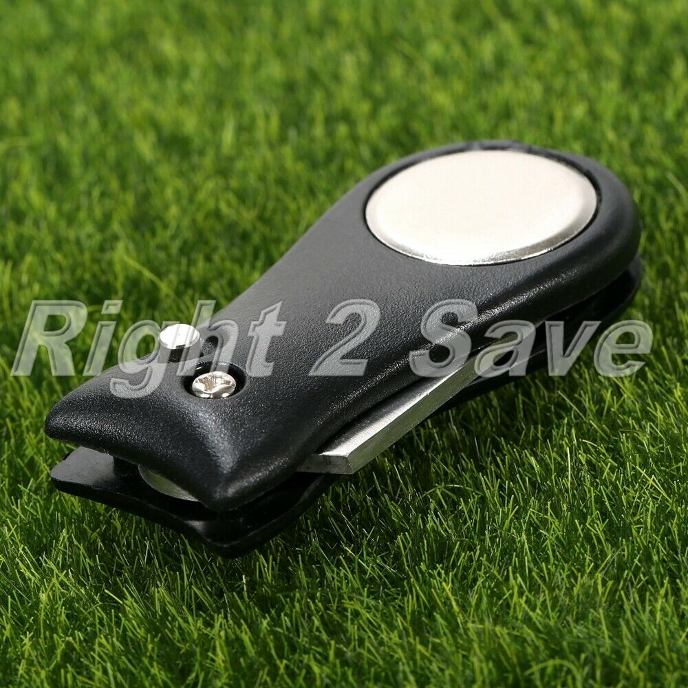 2x Black lightweight Stainless steel Golf Green Divot Repair Switchblade Tools