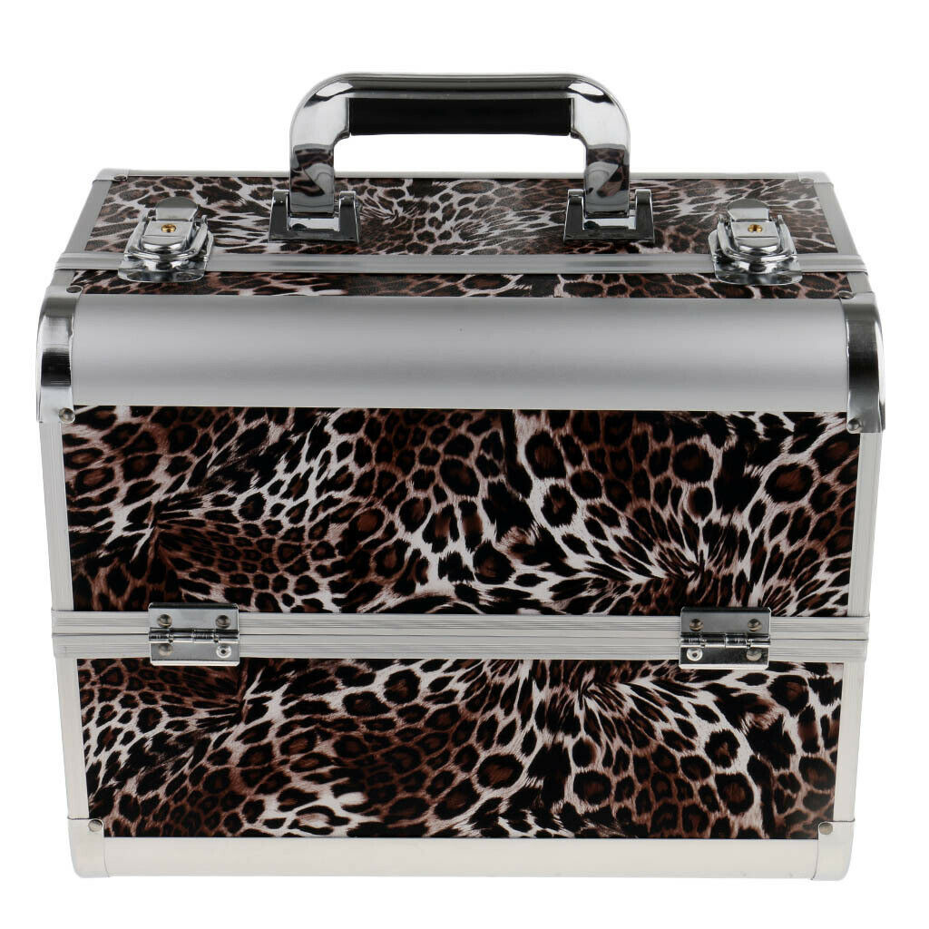 Aluminum Makeup Train Jewelry Storage Box Cosmetic Lockable Case Organizer #8