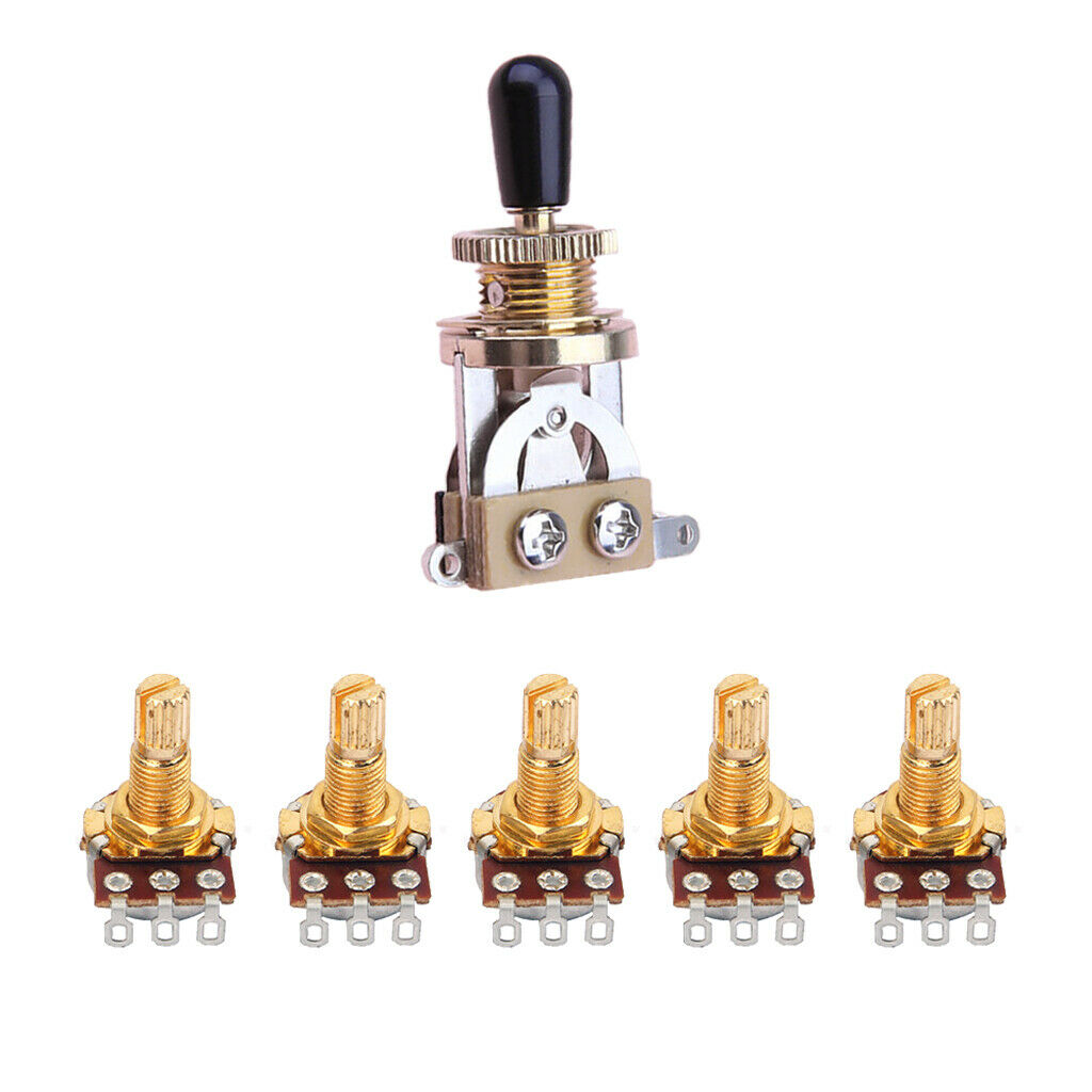 Guitar 3 Way Toggle Switch Pickup Selector+5pcs B500k 18mm Shaft Audio Pots