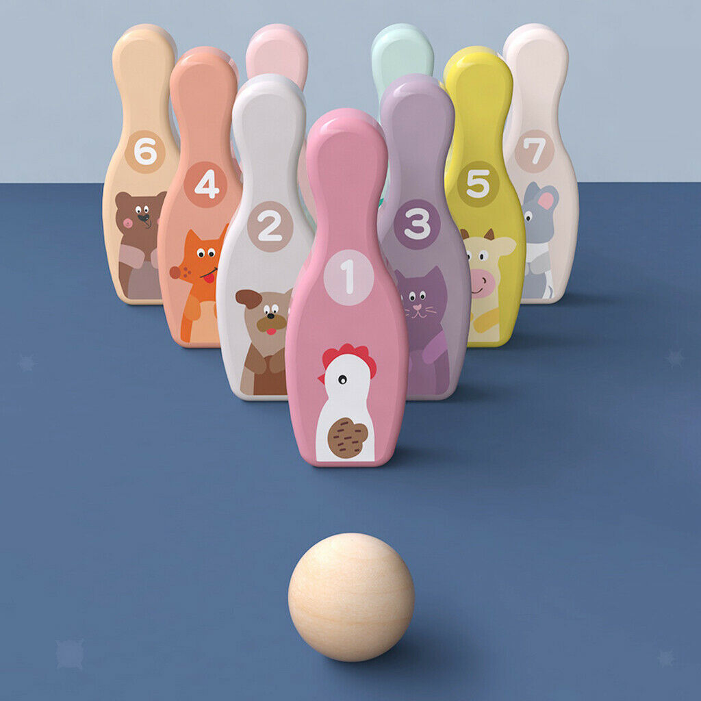 Toddler Colorful Bowling Set Bowling Ball Pins Outdoor for Baby Boys Girls