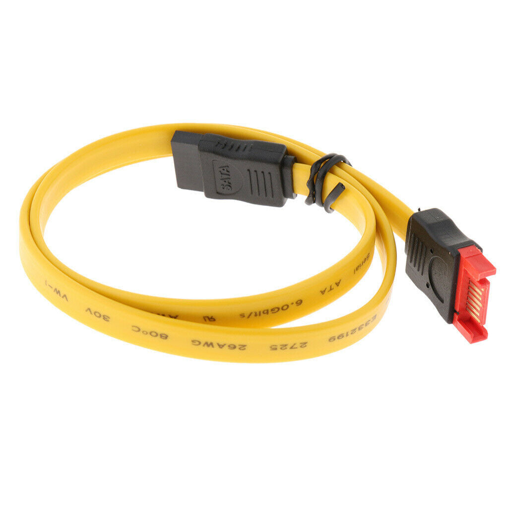 4X SATA III Cable, SATA III 7 Pin Male To 7 Pin Female Extension Cable-Yellow