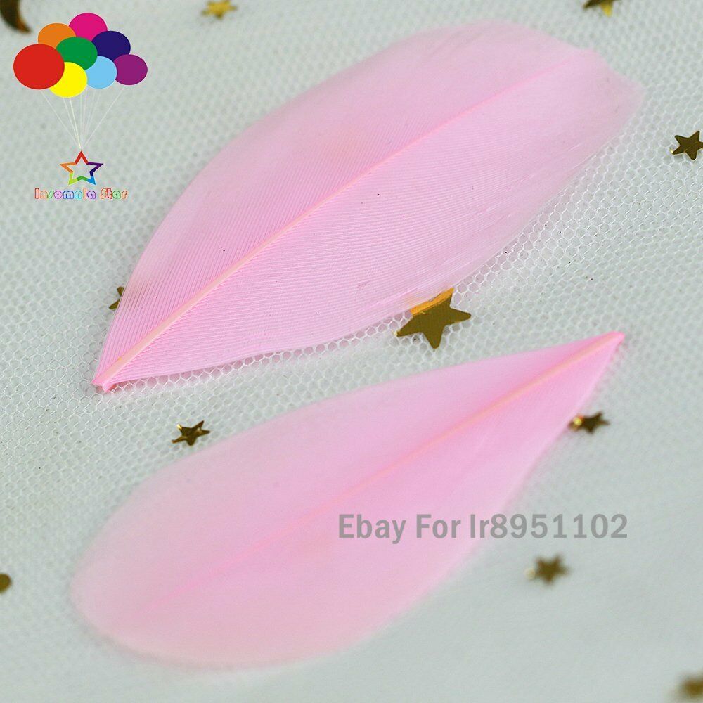 Round Head Goose Feathers 5-7cm Small Floating Pink Swan Feather Plume for Craft
