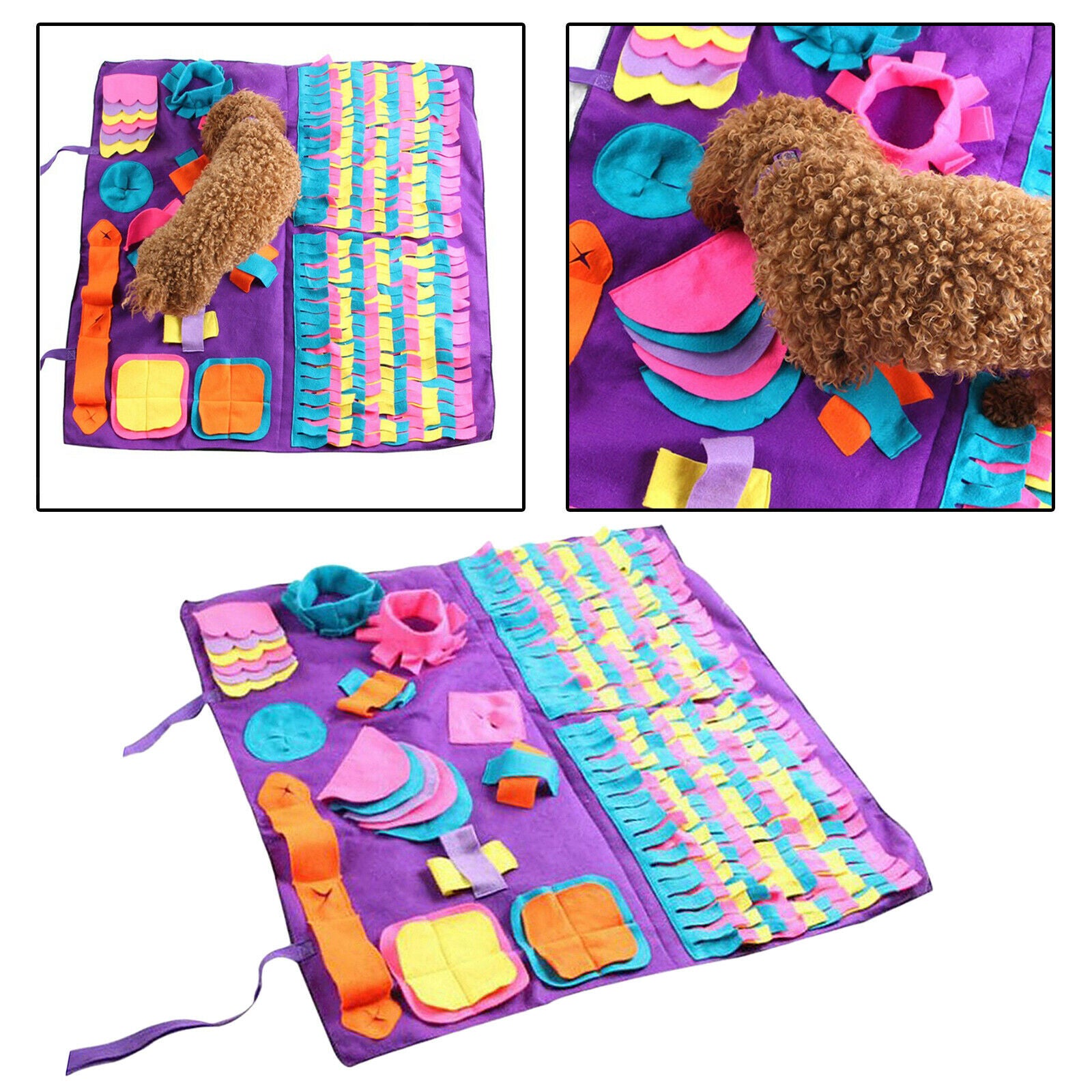 Pet Snuffle Mat Lick Pad Puzzle Slow Feeding Mat Travel Use Indoor Outdoor