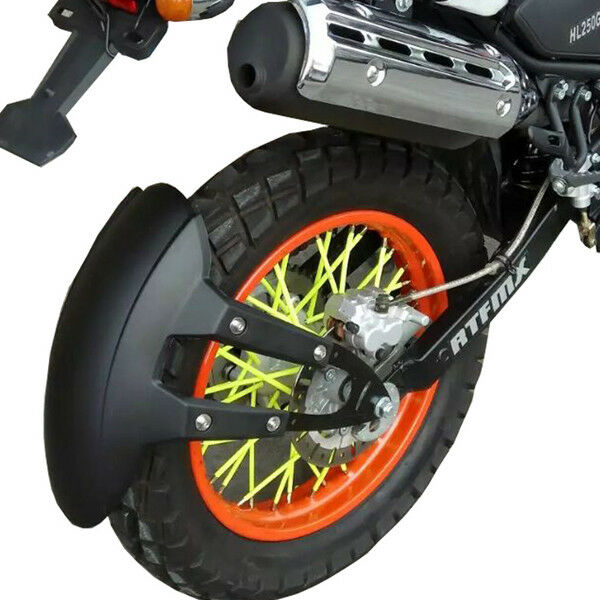 Black PVC Motorcycle Rear Wheel Cover Fender Splash Guard Mudguard Bracket Solid