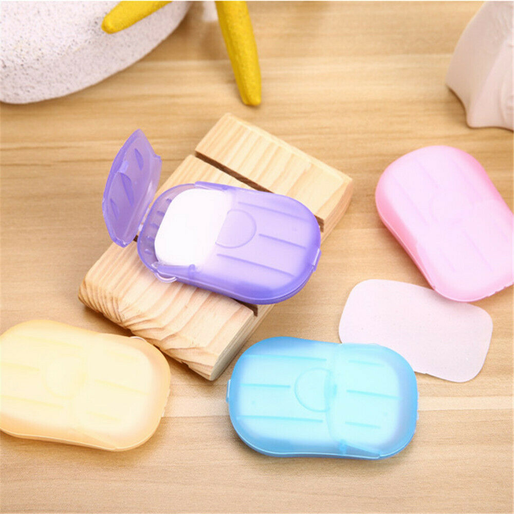 20PCS Portable Disposable Hand Washing Tablet Travel Carry Toilet Soap Paper