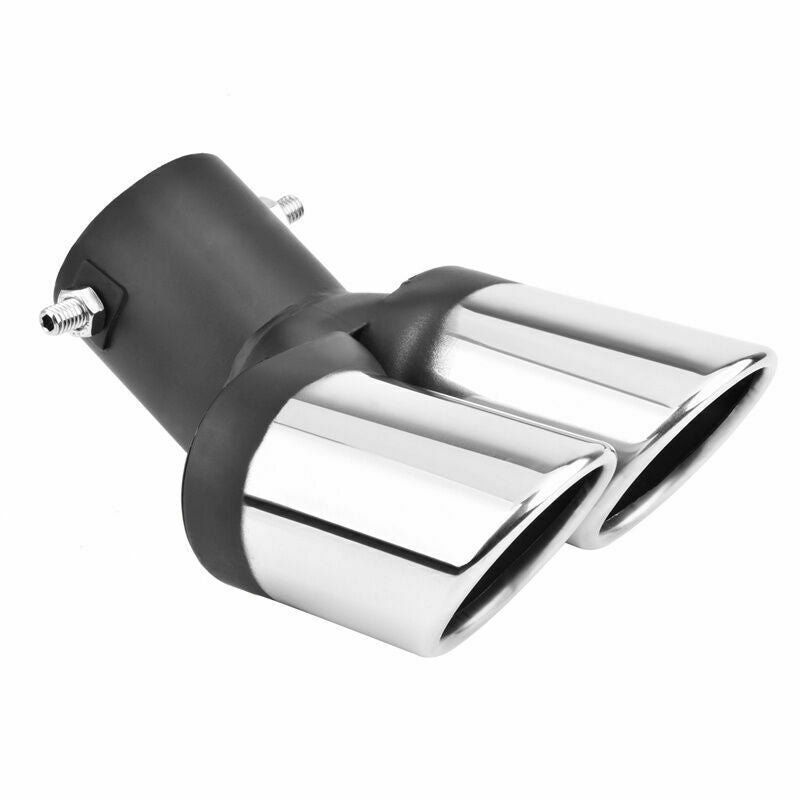 63mm Auto Car Modification Grilled Stainless Steel Dual Pipe Exhaust Pipe Covers