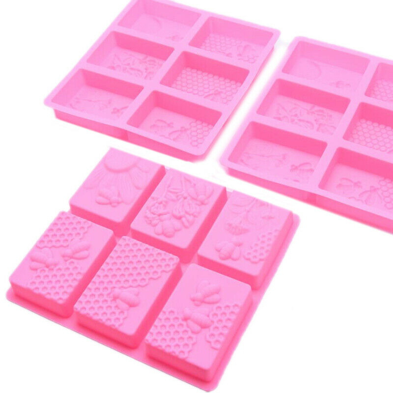 Honey Bee Honeycomb Silicone Soap Mold DIY Handmade Square Soap Mould DIY.l8