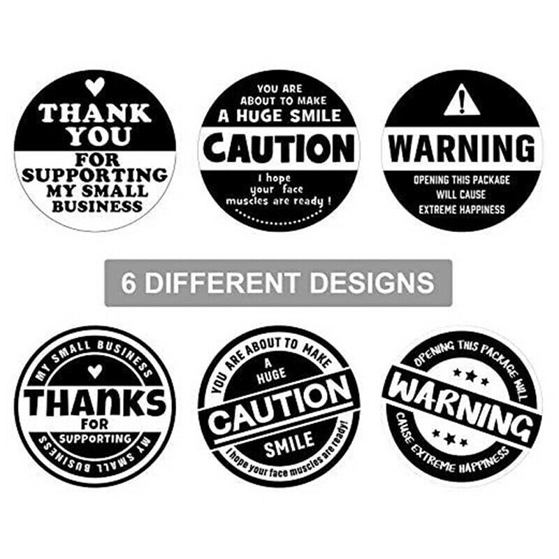 500pcs Black and White Adorable Warning Stickers Labels Extreme Happiness.l8