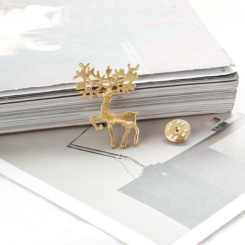 Collar Brooches Pins Metal Animal Longhorn Deer Brooches For Womens Accessoi KX