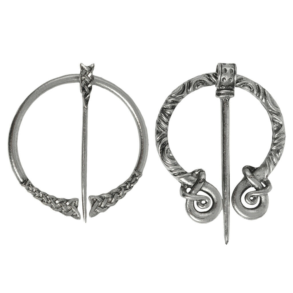 Set of 2 Viking Brooch Coat Scarf Collar Jewellery Decor Pin Buckle Clasp