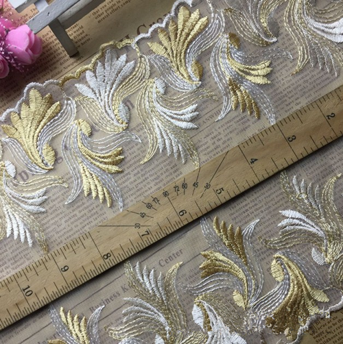 3 Yards Unilateral embroidery Lace Trim Wedding dress Sewing Accessories