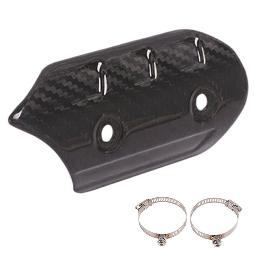 Carbon Fiber Motorcycle Exhaust Link Pipe Protector Heat Shield Cover Universal