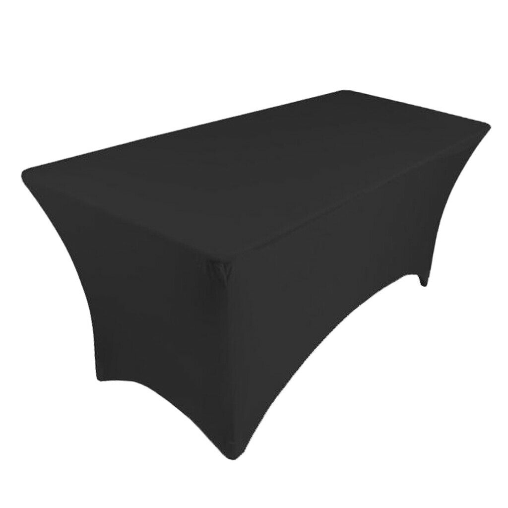 Fitted Polyester Tablecloth Rectangular Stretch Tablecloth Black