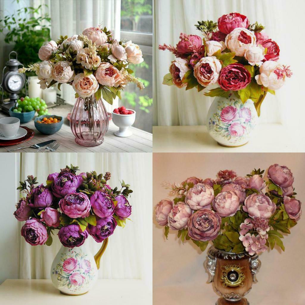 Artificial Dark Pink Peony Silk