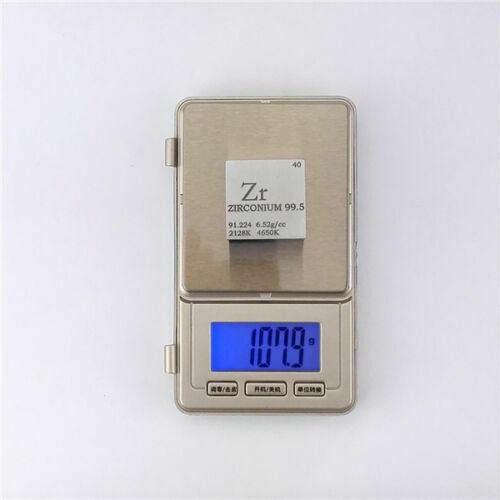 1 inch 25.4mm Zirconium Metal Cube 99.5% 107grams Engraved Periodic Table