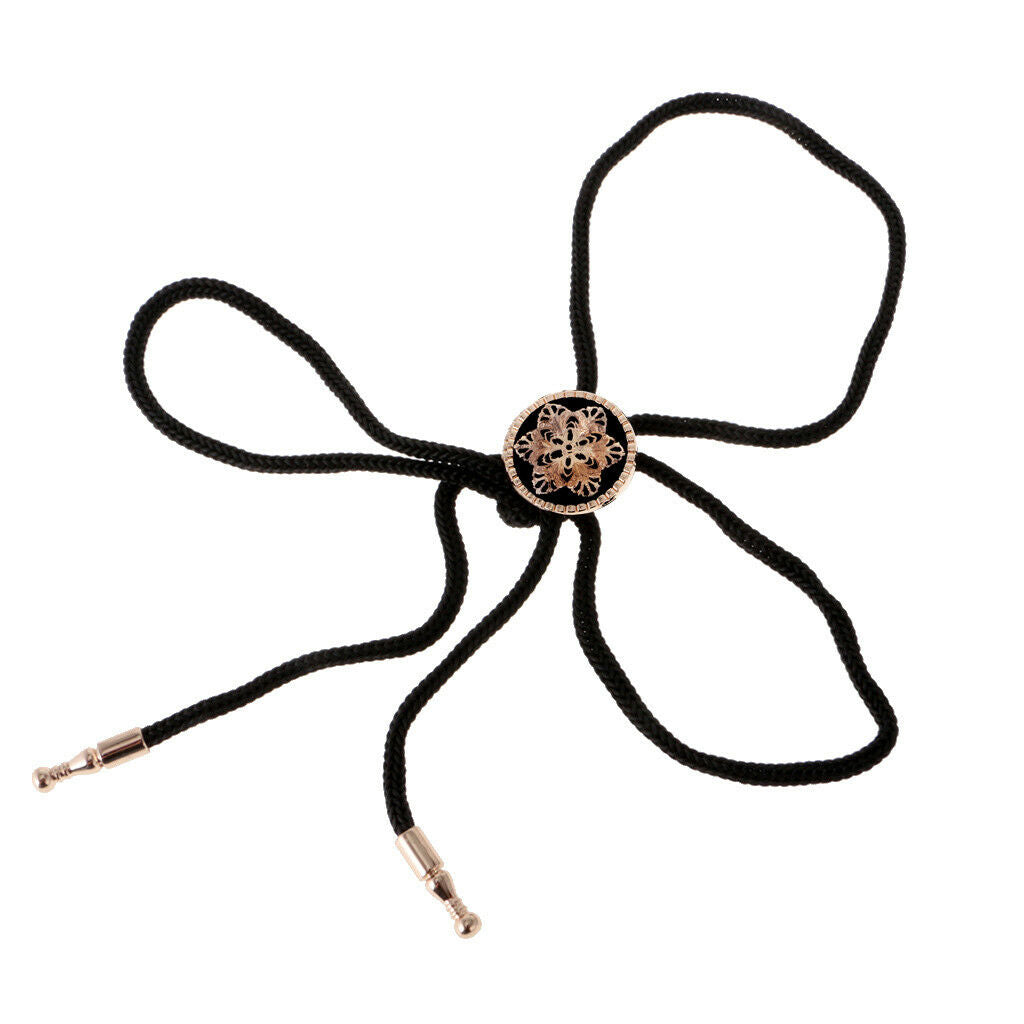 Western Cowboy Bolo Tie Men's Flower Round Pendant Suit   Bolo Tie Gift