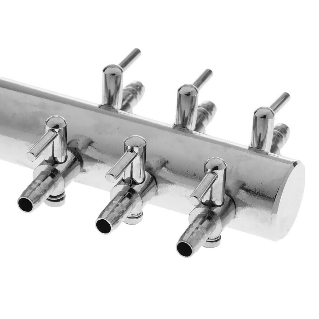 Double Row 6 Way Air Flow Valve Control Distributor for Marine Tank Aquarium