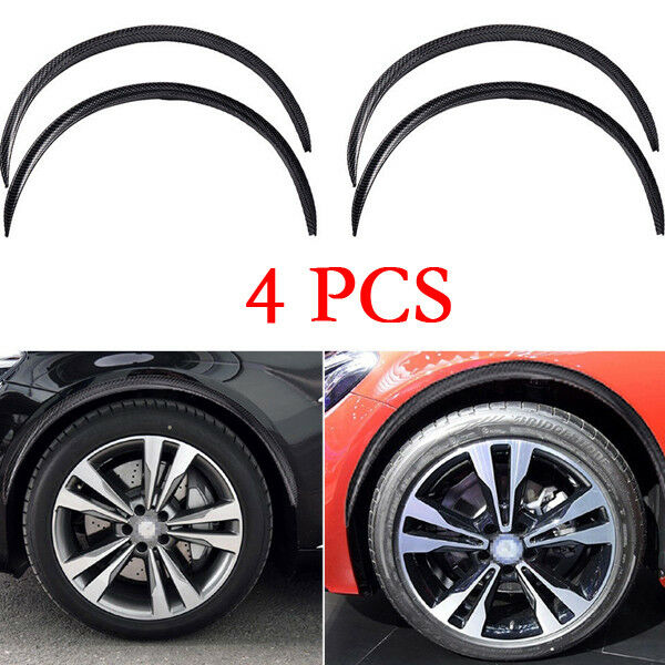 4x 28.7" Carbon Fiber Car Wheel Eyebrow Arch Trim Lips Fender Flares Protector
