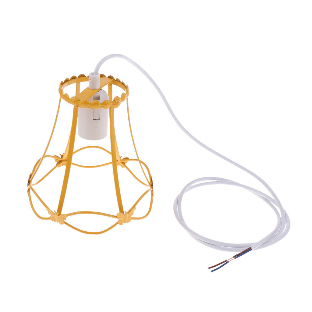 Modern Wrought Iron Wire Frame Ceiling Pendant Light Shade with Decorative