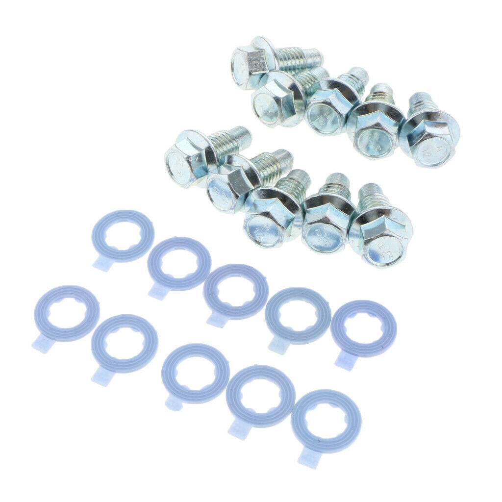 10 Sets Oil Drain Plugs Pilot Point M12x1.75 Head 15Mm For Chrysler 8132293